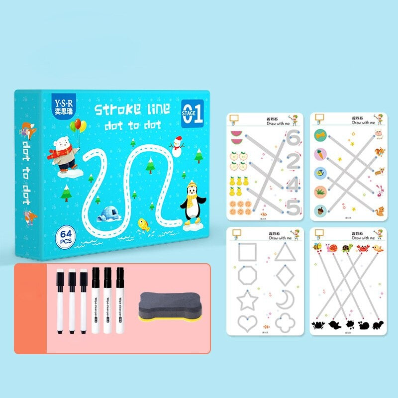 Line Book™ | Die erste Einführung in das Schreiben - Schreibbuch Linienzeichnung (Stufe 1) | Pädagogisches Holzspielzeug von Mein Kleines Baby