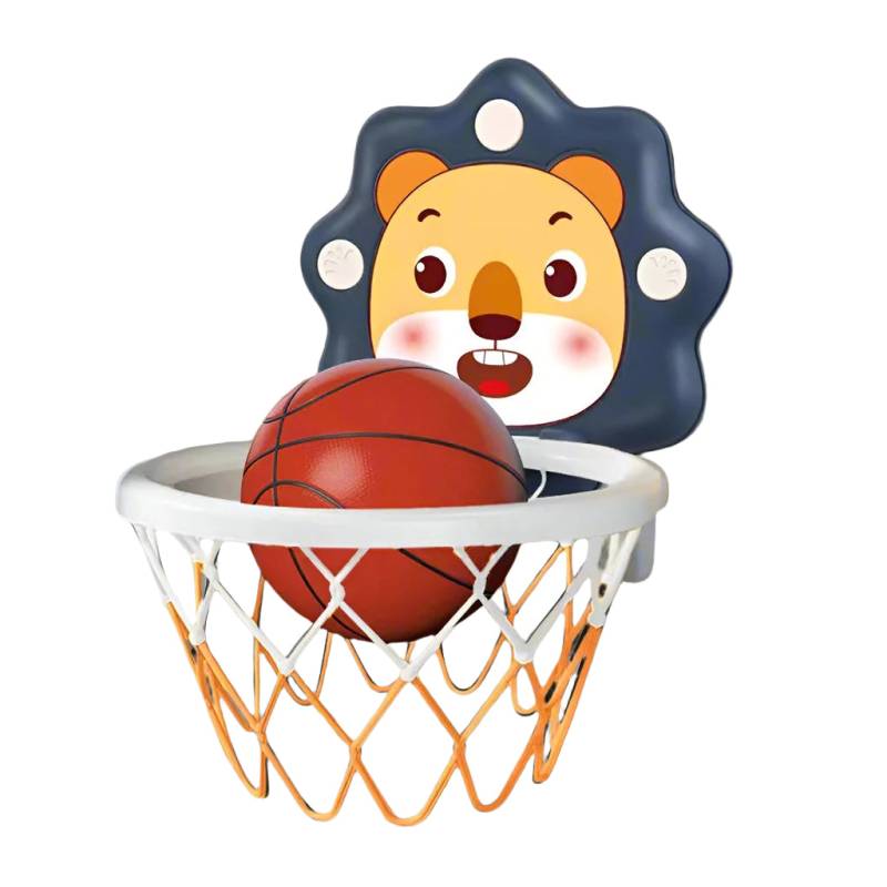 LionHoop– Motorik&Spaß - Mini-Basketball-Set für Kinder Blau | Pädagogisches Holzspielzeug von Mein Kleines Baby