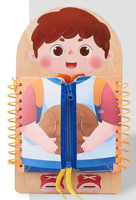 Little Helper™ - Knöpfe&Reißverschlüsse - Aktivitätstafel Junge | Pädagogisches Holzspielzeug von Mein Kleines Baby