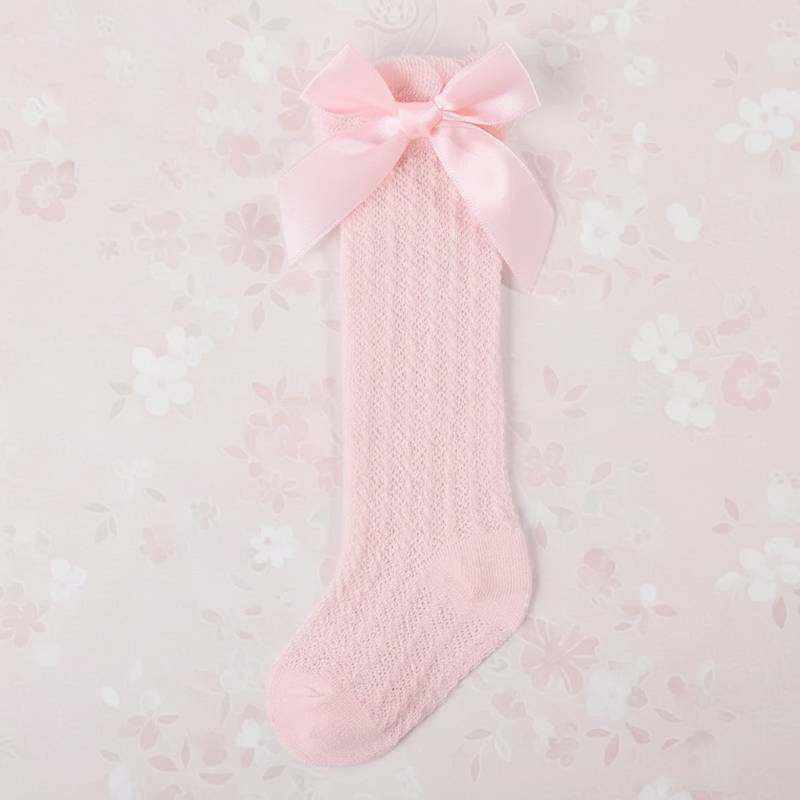 LittleCharm – Zart & stilvoll – Kniestrümpfe für Mädchen mit Schleife Rosa / 20 (0–1 Jahr) | Pädagogisches Holzspielzeug von Mein Kleines Baby
