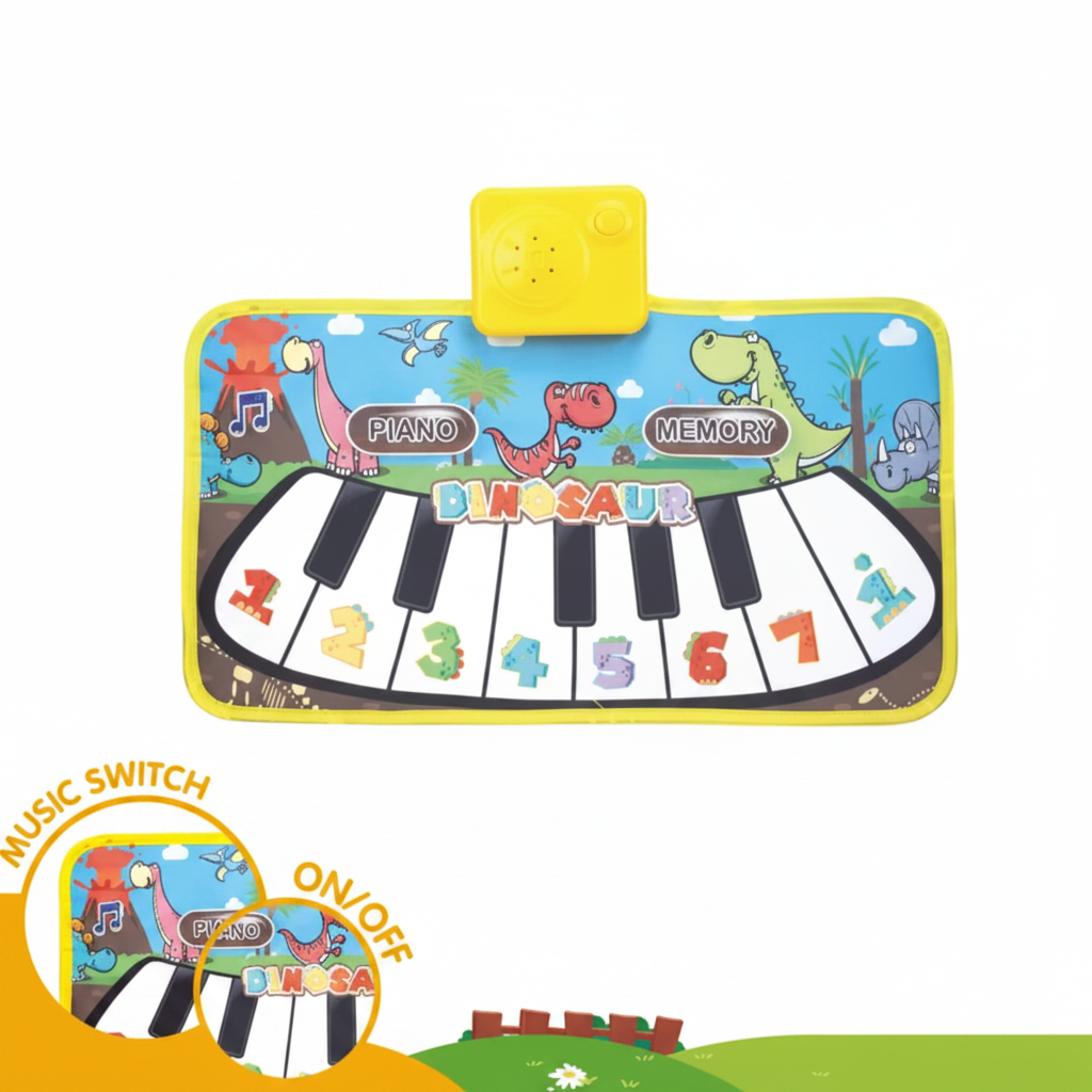 LittleComposer – Lern- und Musikspielzeug – Baby-Klavier-Spielmatte Gelb | Pädagogisches Holzspielzeug von Mein Kleines Baby