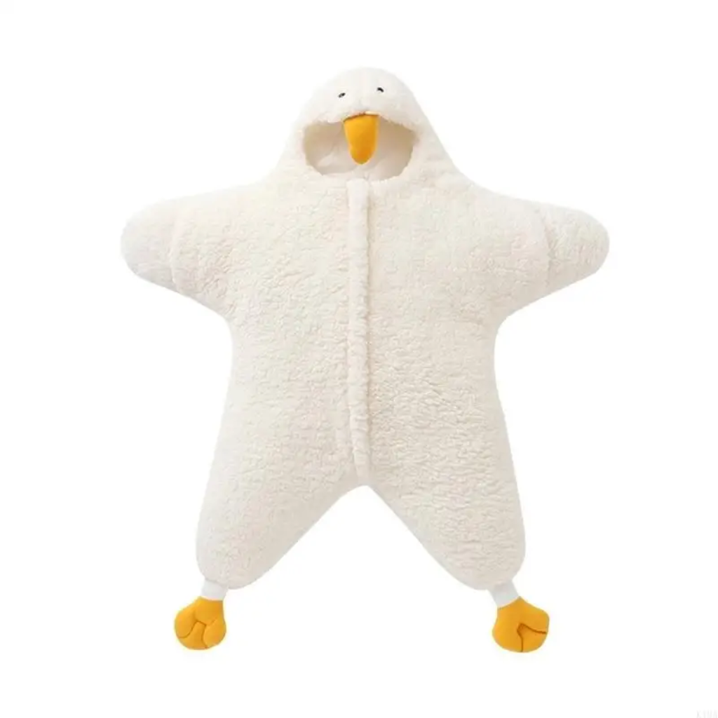 LittlePenguin – Weich & warm – Baby-Pinguin-Strampler-Schlafsack Weiß / 66 (3–6 Monate) | Pädagogisches Holzspielzeug von Mein Kleines Baby