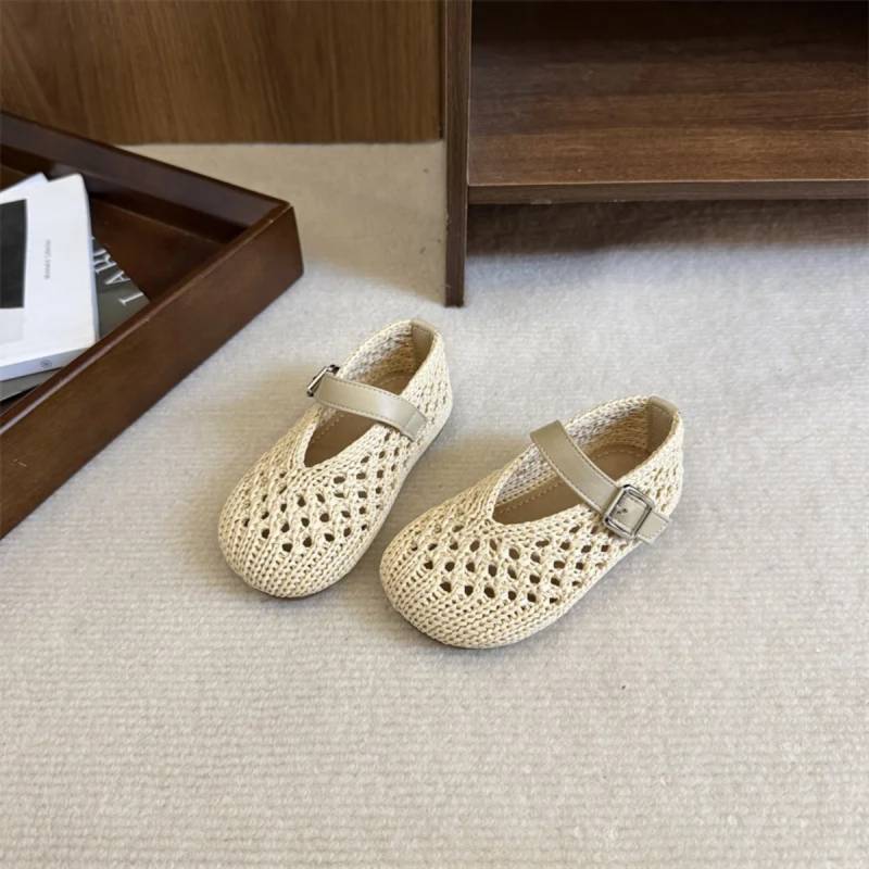 LittleWalkers – Bequem & atmungsaktiv – Mary-Jane-Ballerinas Beige / 35 (8–9 Jahre) | Pädagogisches Holzspielzeug von Mein Kleines Baby