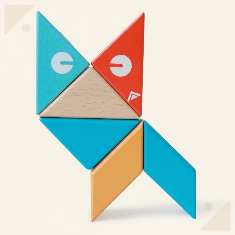 MagPlayer– Kreativ&Motorik– DIY Magnetische Holzbauklötze Starter (6 Stück) | Pädagogisches Holzspielzeug von Mein Kleines Baby