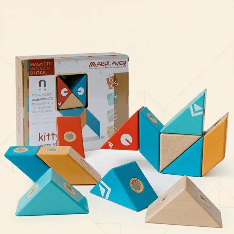 MagPlayer– Kreativ&Motorik– DIY Magnetische Holzbauklötze Umfassend (14 Stück) | Pädagogisches Holzspielzeug von Mein Kleines Baby
