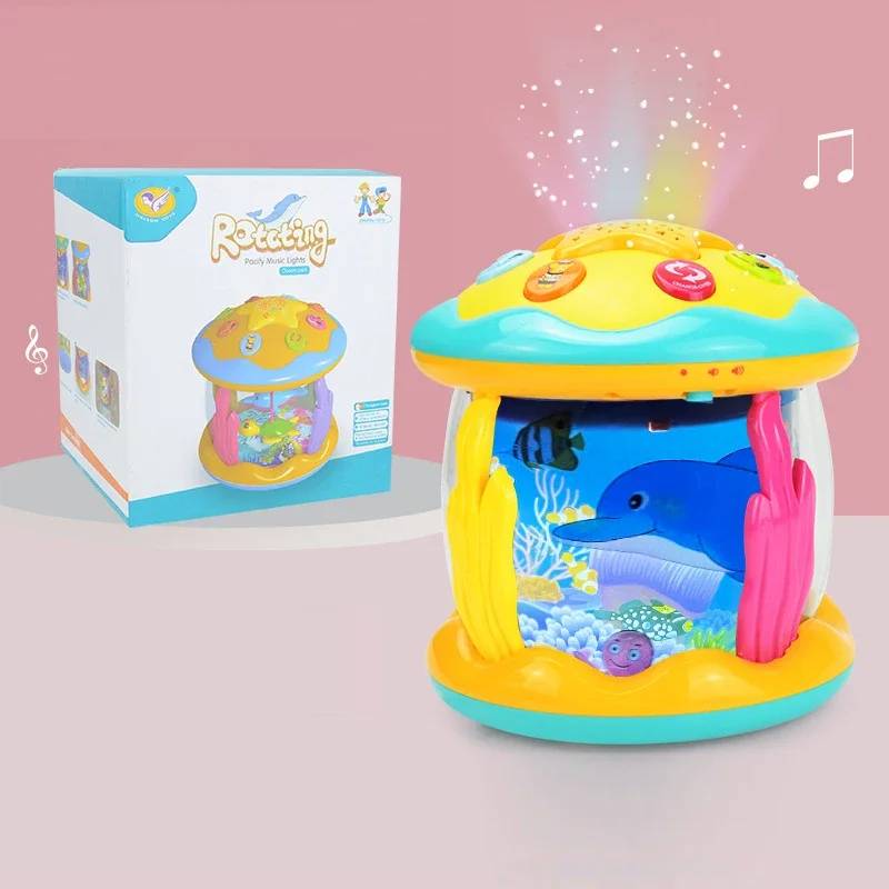 Magic Beat™ - Musikalisches Lichtfestival für Kinder - Aquariumprojektor&Lampe Delphin | Pädagogisches Holzspielzeug von Mein Kleines Baby