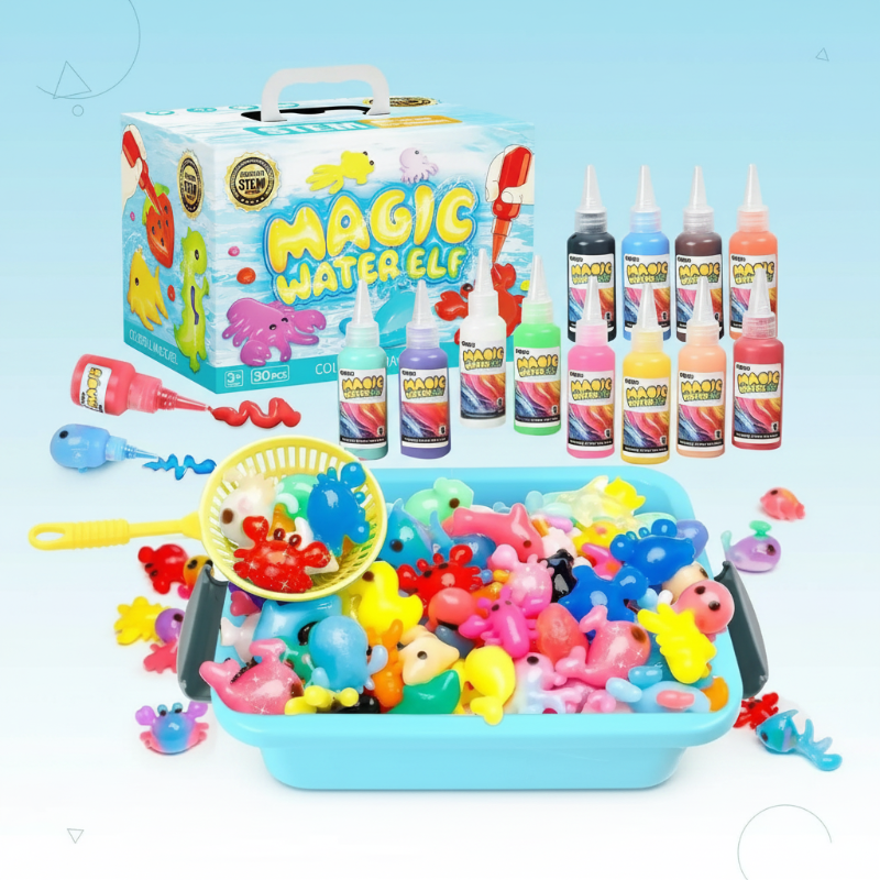 Magic Gel Water Beads – Kreativ & sensorisch – Wasserspielset Blau | Pädagogisches Holzspielzeug von Mein Kleines Baby