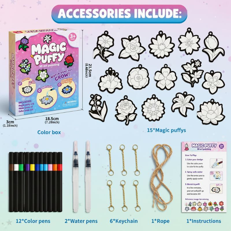 Magic Puff Paint – Kreativ & interaktiv – Bastelset mit magischer Schaumtextur Blume | Pädagogisches Holzspielzeug von Mein Kleines Baby