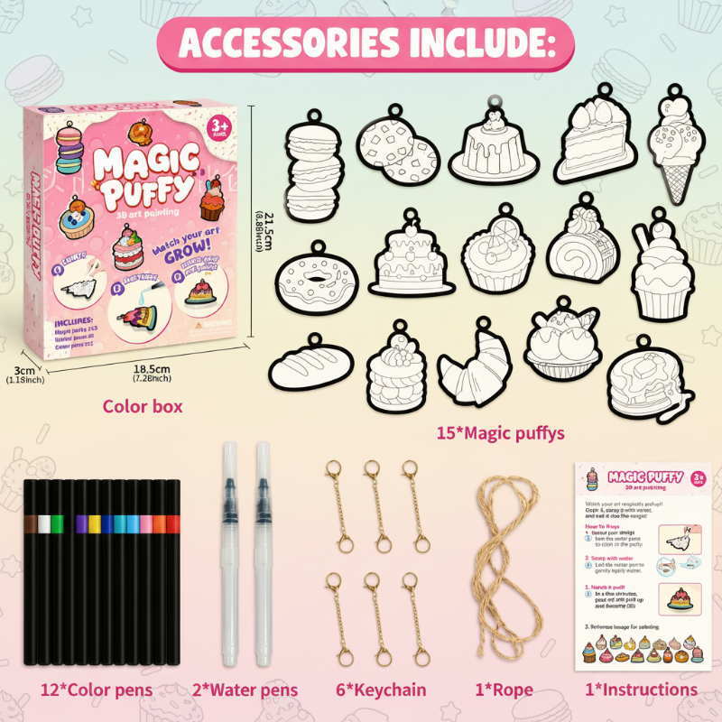 Magic Puff Paint – Kreativ & interaktiv – Bastelset mit magischer Schaumtextur Dessert | Pädagogisches Holzspielzeug Magic Puff Paint – Kreativ & interaktiv – Bastelset mit magischer Schaumtextur Dessert | Pädagogisches Holzspielzeug von Mein Kleines Baby