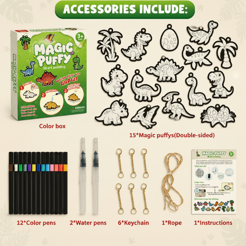 Magic Puff Paint – Kreativ & interaktiv – Bastelset mit magischer Schaumtextur Dinosaurier | Pädagogisches Holzspielzeug Magic Puff Paint – Kreativ & interaktiv – Bastelset mit magischer Schaumtextur Dinosaurier | Pädagogisches Holzspielzeug von Mein Kleines Baby