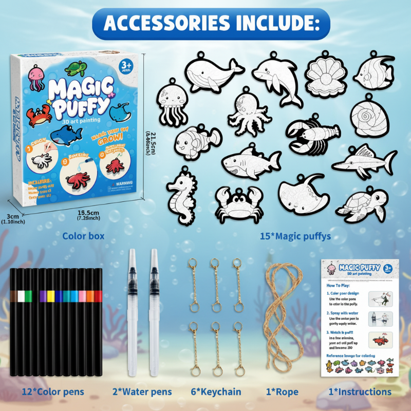 Magic Puff Paint – Kreativ & interaktiv – Bastelset mit magischer Schaumtextur Ozean | Pädagogisches Holzspielzeug Magic Puff Paint – Kreativ & interaktiv – Bastelset mit magischer Schaumtextur Ozean | Pädagogisches Holzspielzeug von Mein Kleines Baby