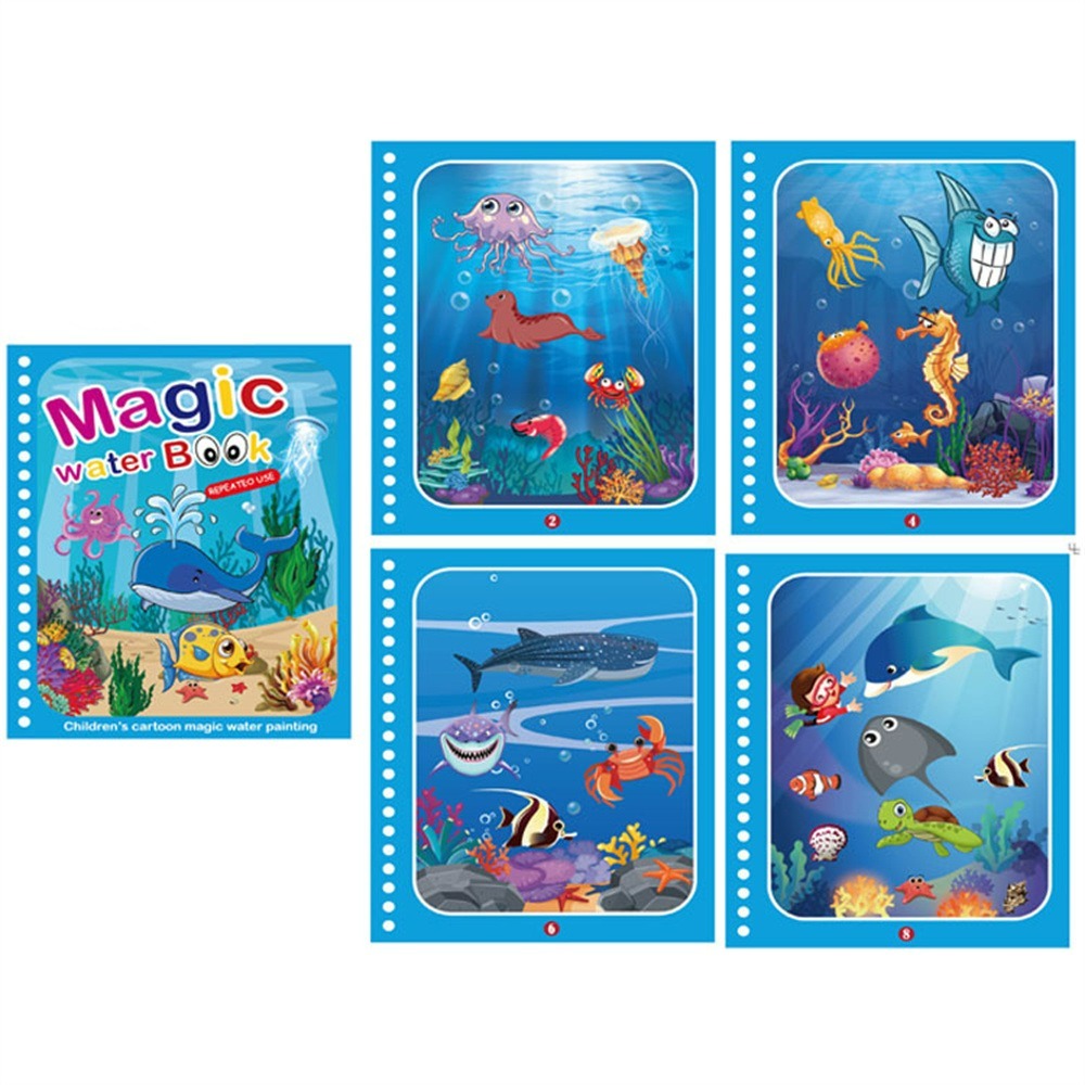 Magic Water Book™ - Beschwöre die Zeichnung herauf - Malbuch Unterwasser | Pädagogisches Holzspielzeug von Mein Kleines Baby