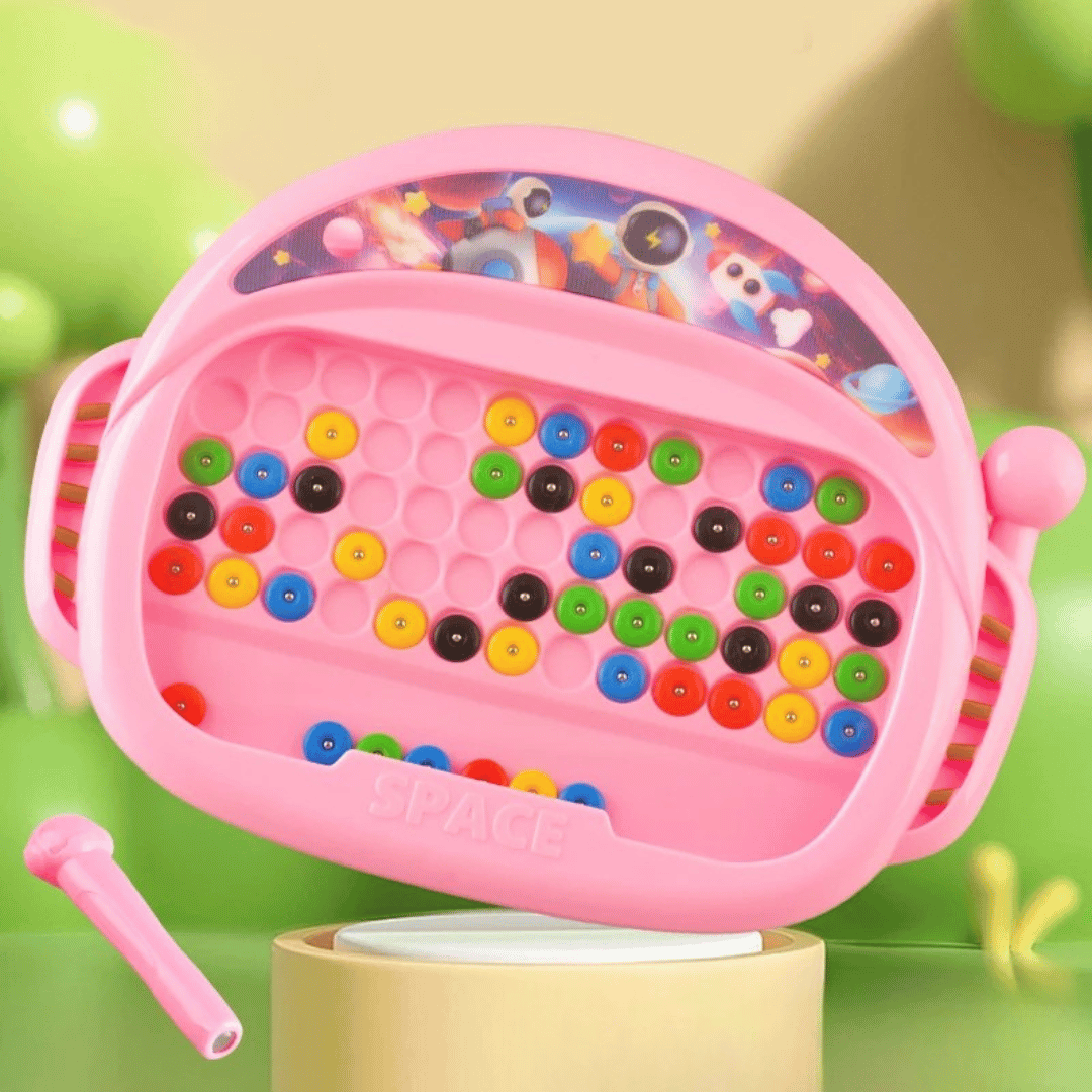 Magnet Beads™ – Fokus&Spaß – Magnettafel Rosa | Pädagogisches Holzspielzeug von Mein Kleines Baby