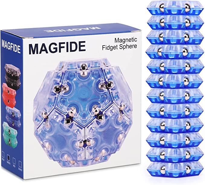 Magnet Toys™ - Das perfekte Zappelspielzeug - Magnetische Bausteine Blau | Pädagogisches Holzspielzeug von Mein Kleines Baby