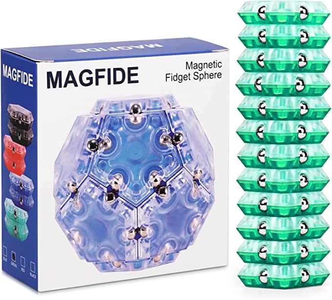 Magnet Toys™ - Das perfekte Zappelspielzeug - Magnetische Bausteine Grün | Pädagogisches Holzspielzeug von Mein Kleines Baby