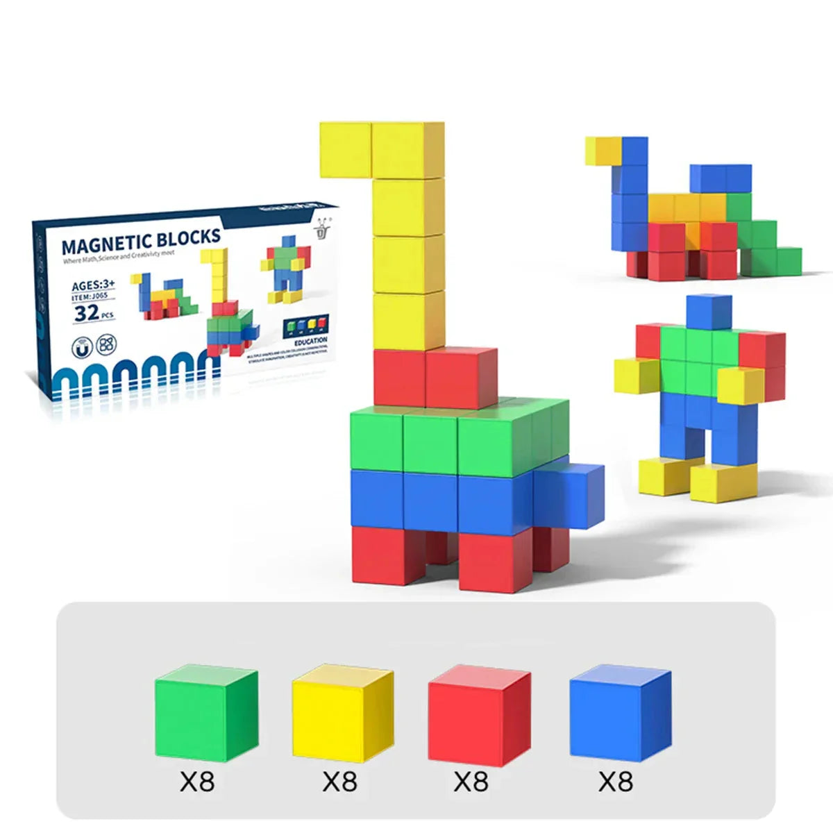 Magnet Toys– Lernen&Bauen - Magnetische Bauklötze 32 Blöcke | Pädagogisches Holzspielzeug Magnet Toys– Lernen&Bauen - Magnetische Bauklötze 32 Blöcke | Pädagogisches Holzspielzeug von Mein Kleines Baby