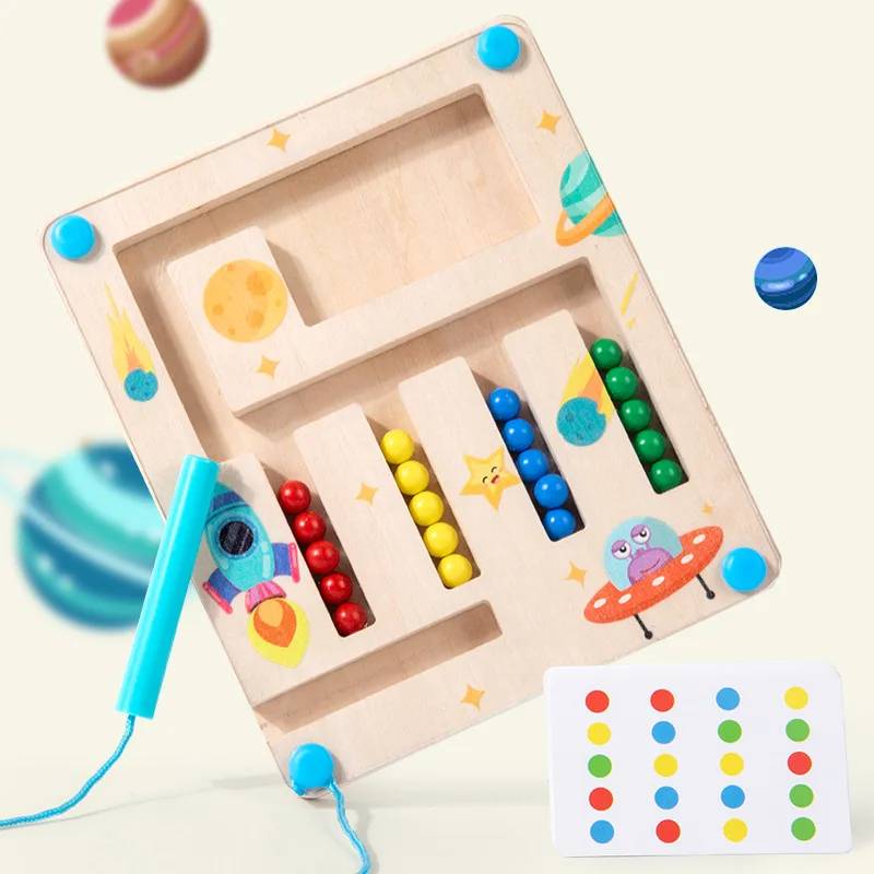 Magnetic Colour Game™ - Magische Farbenjagd - Farbspiel 1-Spieler | Pädagogisches Holzspielzeug von Mein Kleines Baby