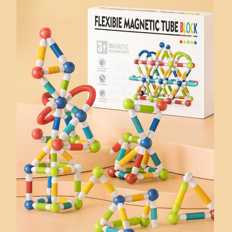 Magnetic Sticks - Endlos bauen– flexible Magnetstäbe 64 Einheiten | Pädagogisches Holzspielzeug Magnetic Sticks - Endlos bauen– flexible Magnetstäbe 64 Einheiten | Pädagogisches Holzspielzeug von Mein Kleines Baby