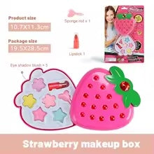 Make-Up Playset™ - Sicher&Kreativitätsfördernd - Magisches Make-up Erdbeer-Make-up-Box | Pädagogisches Holzspielzeug von Mein Kleines Baby