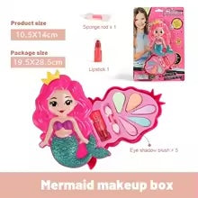 Make-Up Playset™ - Sicher&Kreativitätsfördernd - Magisches Make-up Meerjungfrau Make-up Box | Pädagogisches Holzspielzeug von Mein Kleines Baby