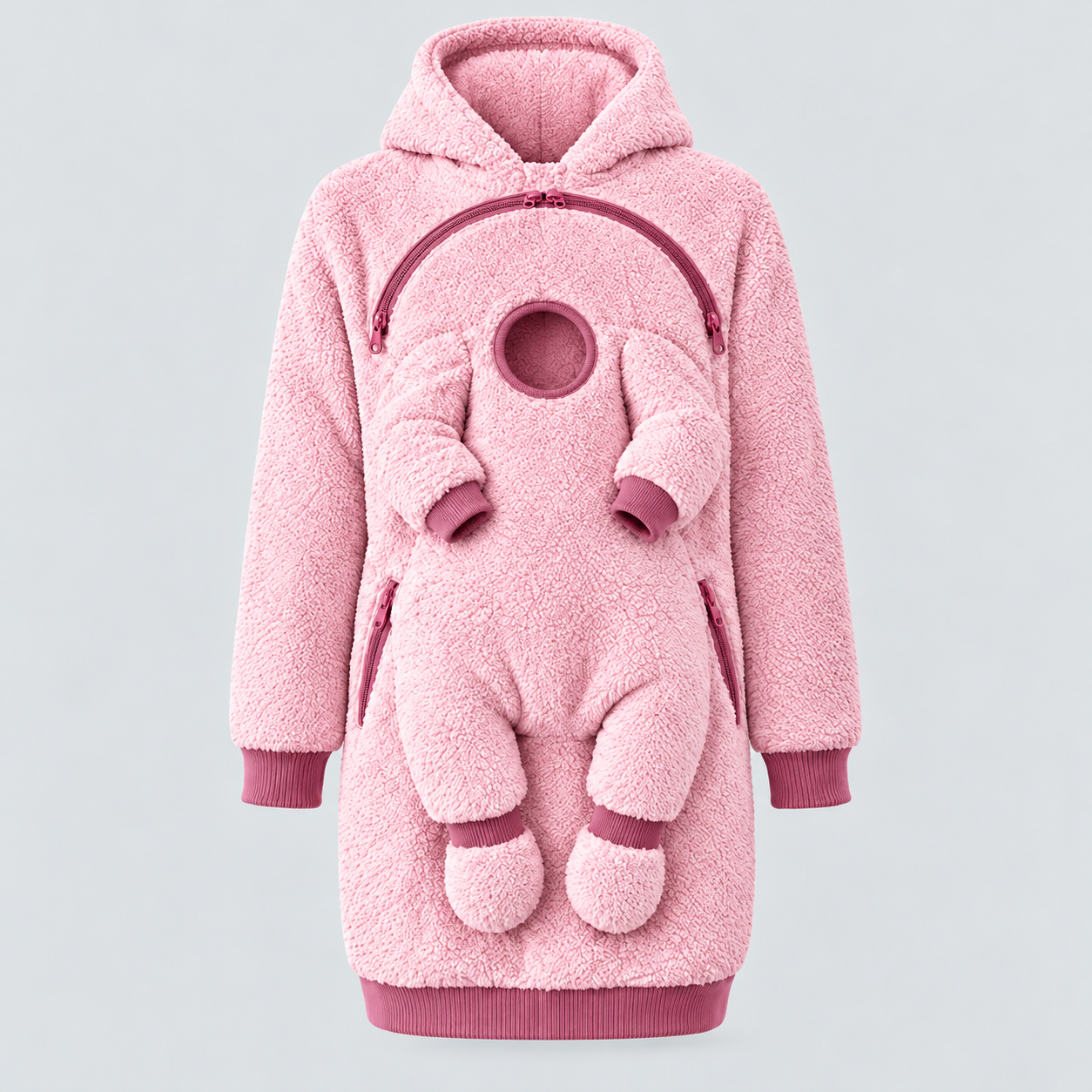 MamaHug – Warm & praktisch – 2-in-1-Trage-Hoodie für Mama und Baby Rosa / XL | Pädagogisches Holzspielzeug MamaHug – Warm & praktisch – 2-in-1-Trage-Hoodie für Mama und Baby Rosa / XL | Pädagogisches Holzspielzeug von Mein Kleines Baby