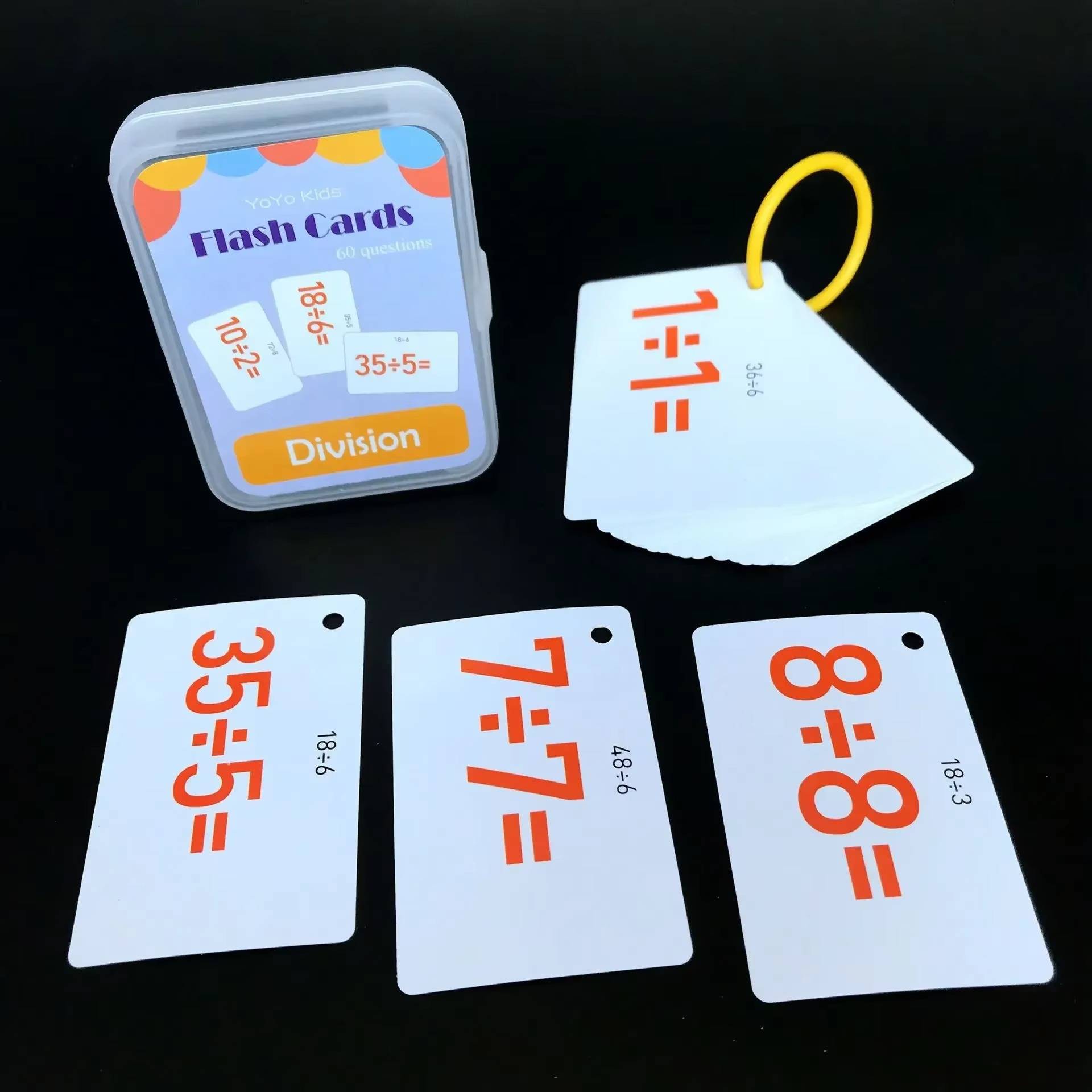 Math Flash Cards™ – Spielerisch Zählen lernen - Rechenkarten Dividieren | Pädagogisches Holzspielzeug von Mein Kleines Baby