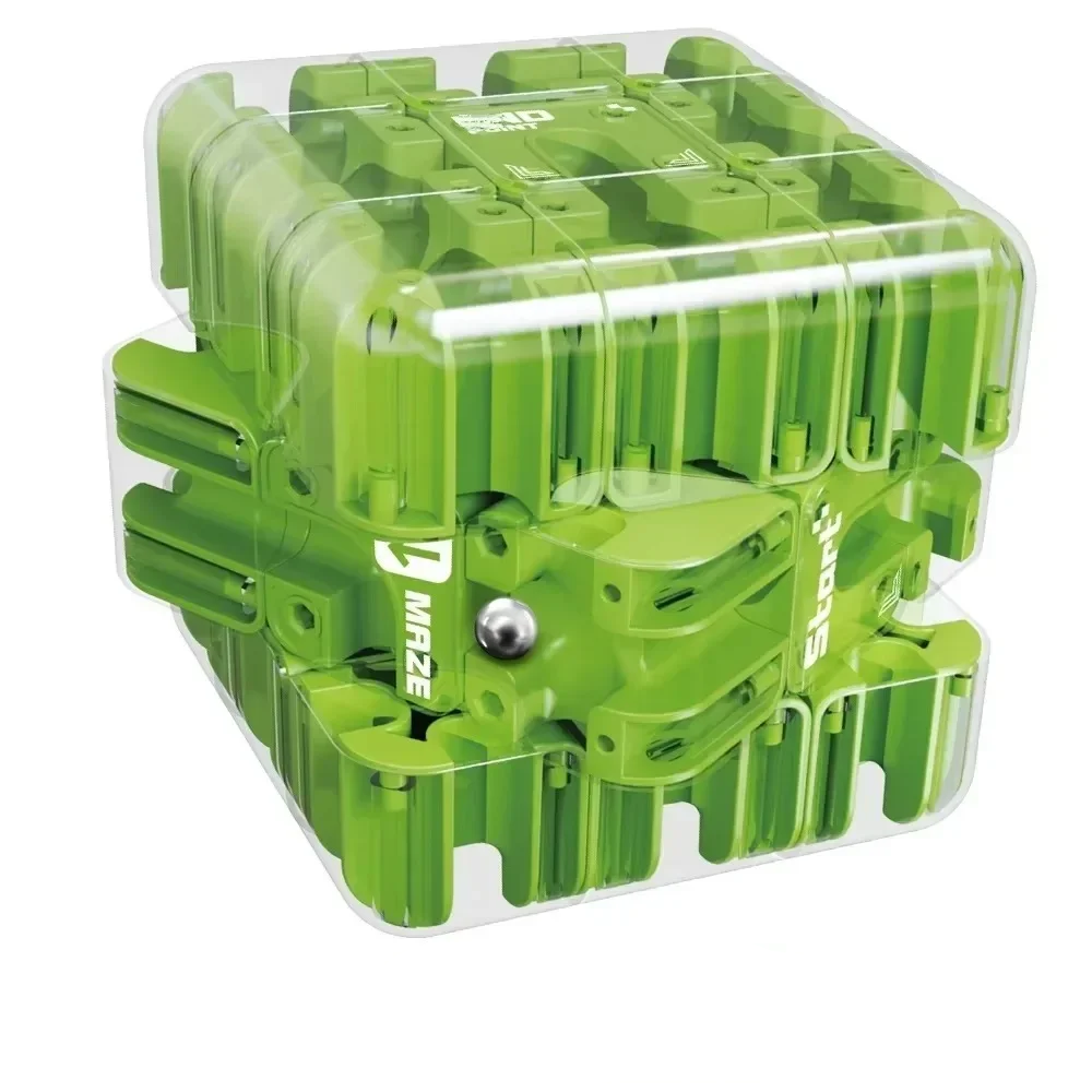 Maze Cube™ – Weniger Stress, mehr Konzentration – Würfel-Puzzle-Spielzeug Grün | Pädagogisches Holzspielzeug von Mein Kleines Baby