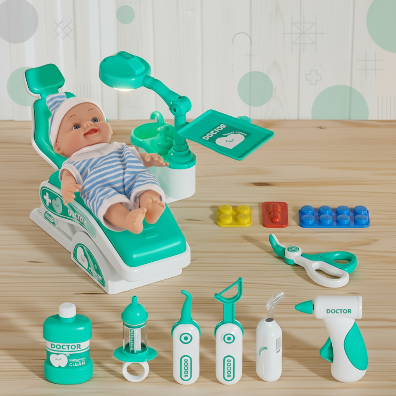 MedJoy – Lærerigt og interaktivt – Læge- og tandlægesæt Grøn | Pädagogisches Holzspielzeug von Mein Kleines Baby