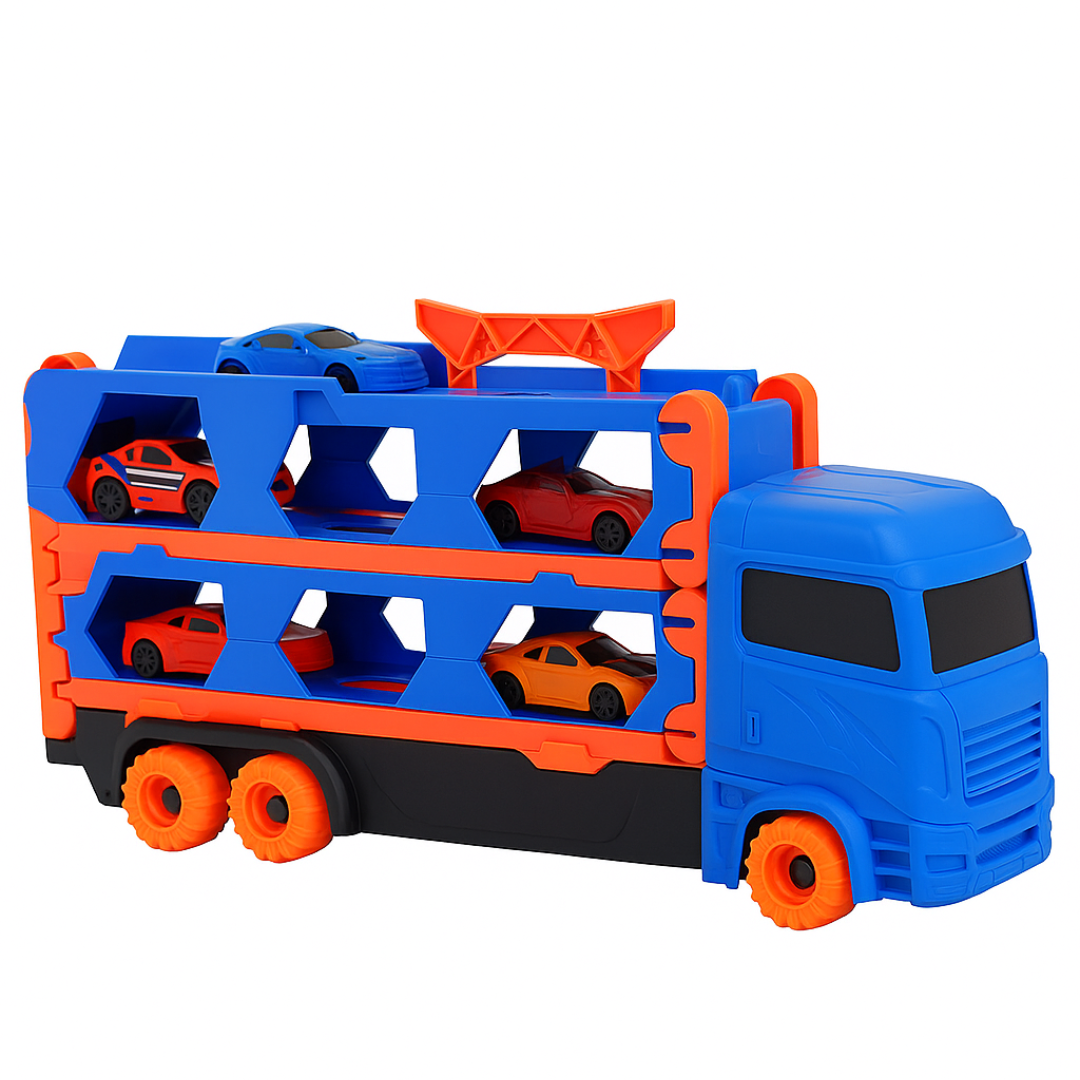 Mega Transporter - 9-in-1-Rennspaß - Transformierbarer Spielzeug-LKW Blau | Pädagogisches Holzspielzeug Mega Transporter - 9-in-1-Rennspaß - Transformierbarer Spielzeug-LKW Blau | Pädagogisches Holzspielzeug von Mein Kleines Baby