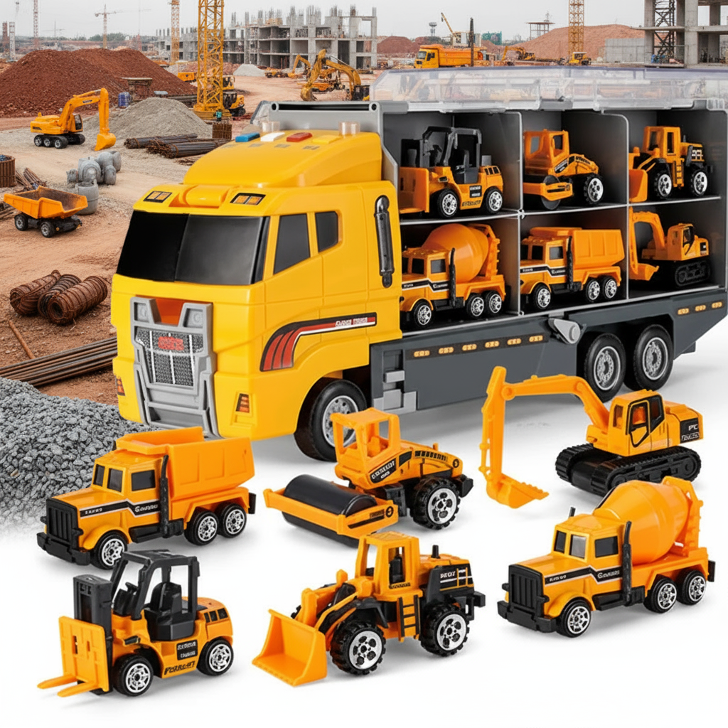MegaMover – Realistisch & Unterhaltsam – Container Truck Baumaschinenfahrzeug | Pädagogisches Holzspielzeug MegaMover – Realistisch & Unterhaltsam – Container Truck Baumaschinenfahrzeug | Pädagogisches Holzspielzeug von Mein Kleines Baby