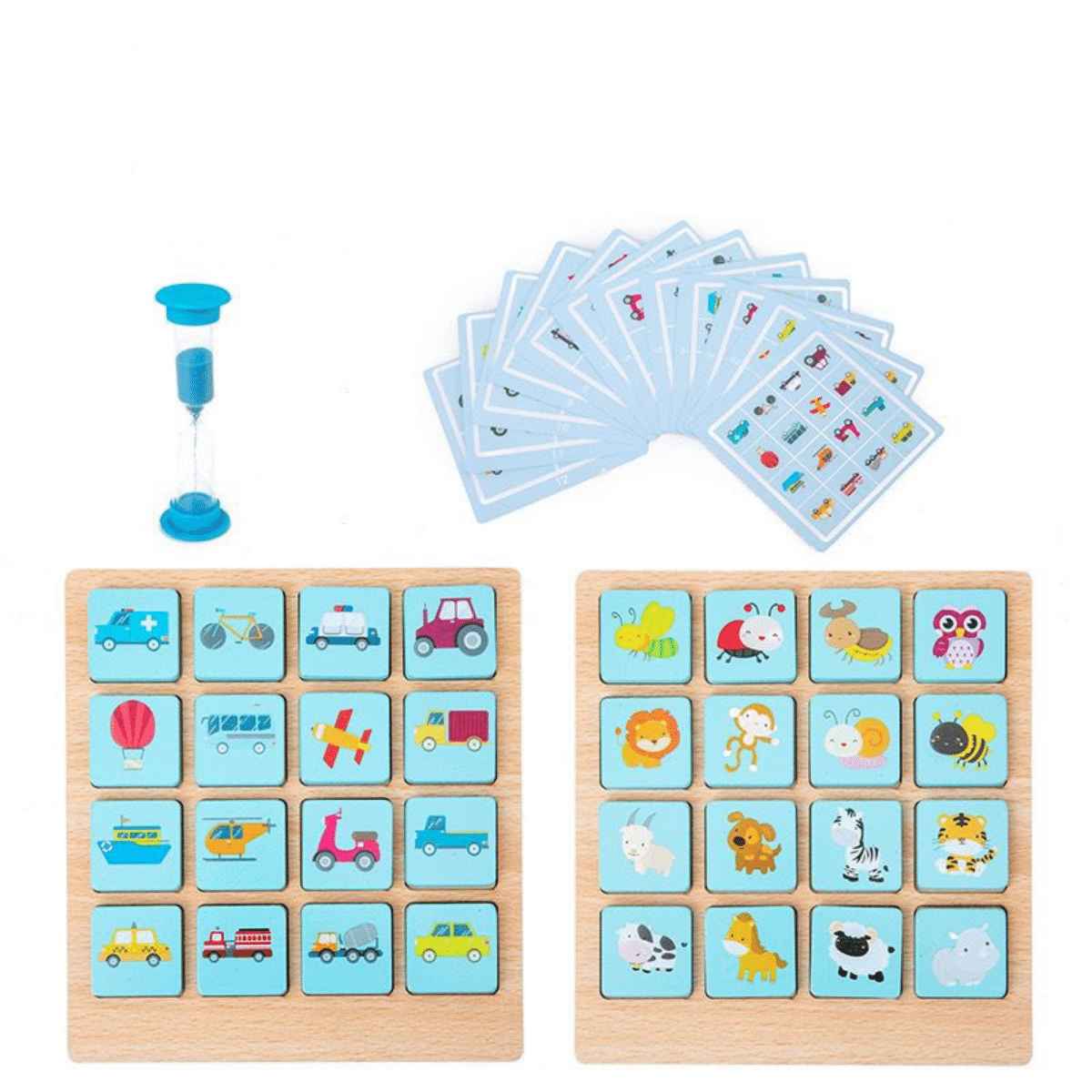 Memory Card Game™ | Braintrainer für die Kleinen - Puzzlespiel Auto&Tiere | Pädagogisches Holzspielzeug von Mein Kleines Baby