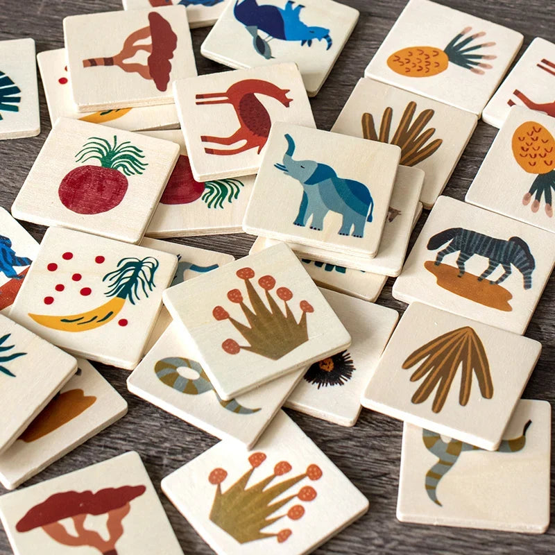 MemoryMatch – Træ & Lærerigt – Jungle Memory-spil | Pädagogisches Holzspielzeug von Mein Kleines Baby