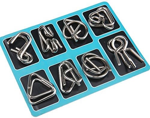 Metal Puzzle Ring Set™ - Metal Puzzle Fun - Puslering Blå | Pädagogisches Holzspielzeug von Mein Kleines Baby