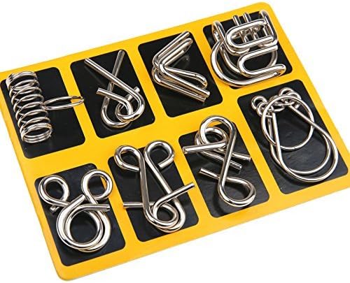 Metal Puzzle Ring Set™ - Metal Puzzle Fun - Puslering Gul | Pädagogisches Holzspielzeug von Mein Kleines Baby