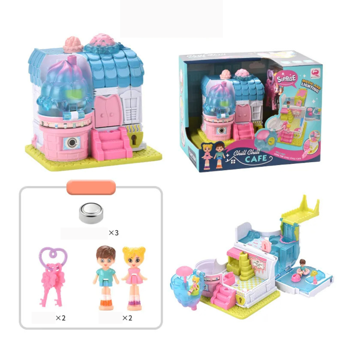 Mini Doll House™ - kleines Haus, große Abenteuer - Puppenhaus Chill Chill Cafe | Pädagogisches Holzspielzeug von Mein Kleines Baby