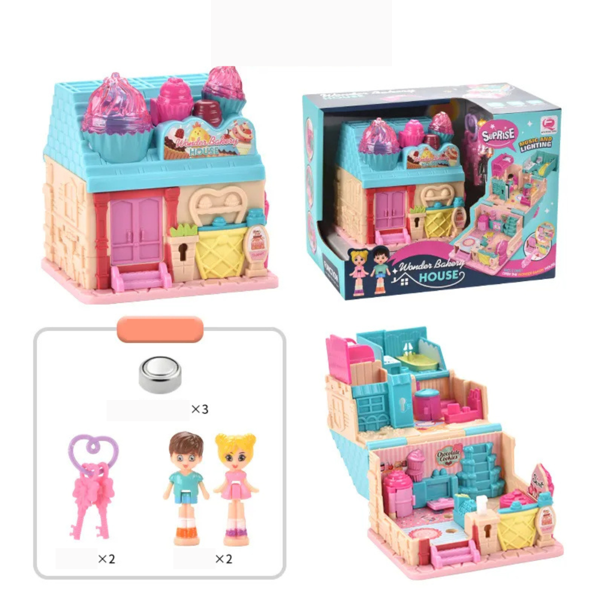 Mini Doll House™ - kleines Haus, große Abenteuer - Puppenhaus Wunder Bäckerei Haus | Pädagogisches Holzspielzeug von Mein Kleines Baby