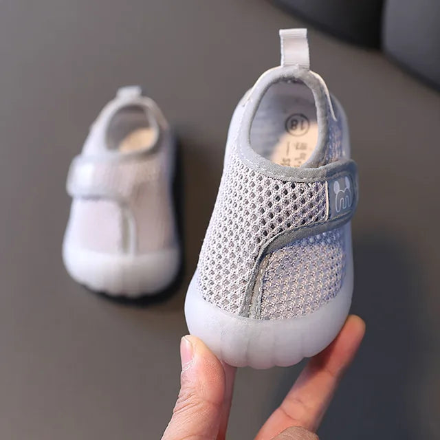 Mini Fashion™ - Åndbart netstof - Børnesko Grå / 15 cm (4.5-5 år) | Pädagogisches Holzspielzeug von Mein Kleines Baby