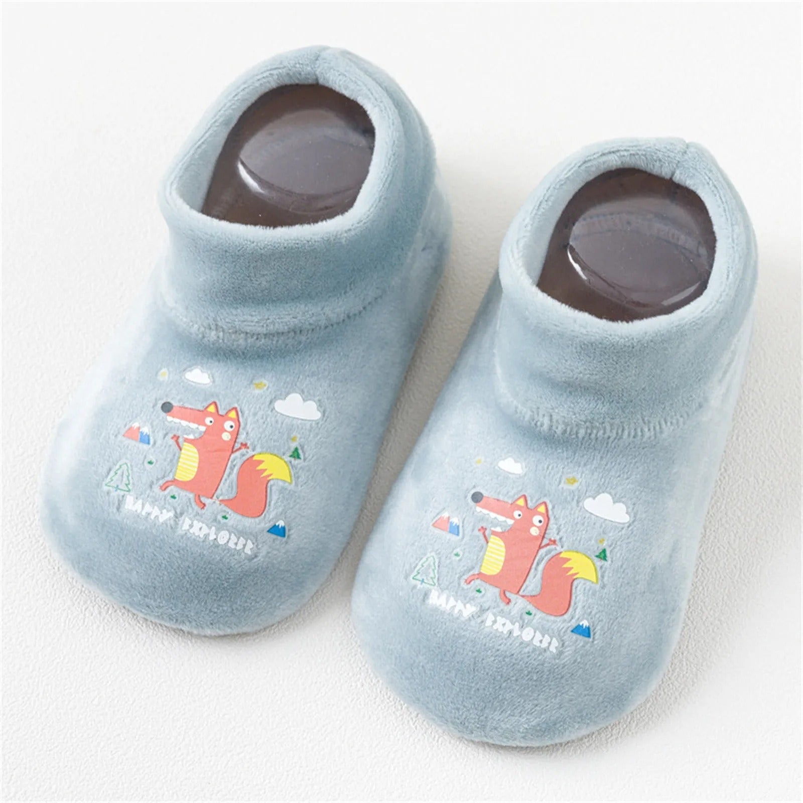 Mini Fashion™ - Anti-Rutsch Design - Kinder Socken Schuhe Grün / XS (6-12 Monate) | Pädagogisches Holzspielzeug von Mein Kleines Baby