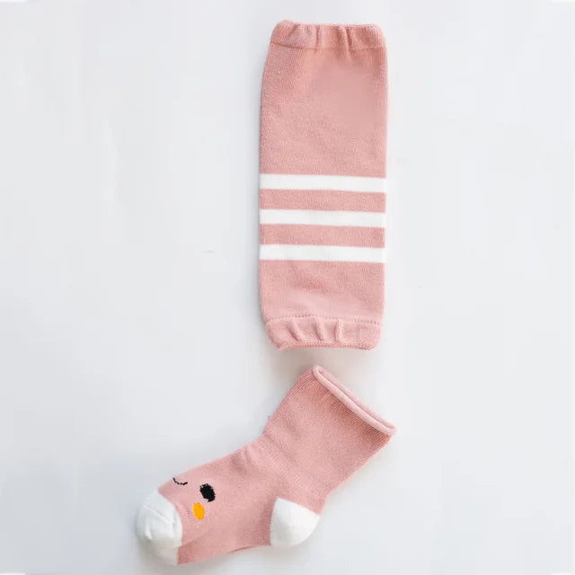 Mini Fashion™ - Babystulpen mit Stil - Beinwärmer-Set Rosa/Weiß / S (0-1 Jahr) | Pädagogisches Holzspielzeug von Mein Kleines Baby