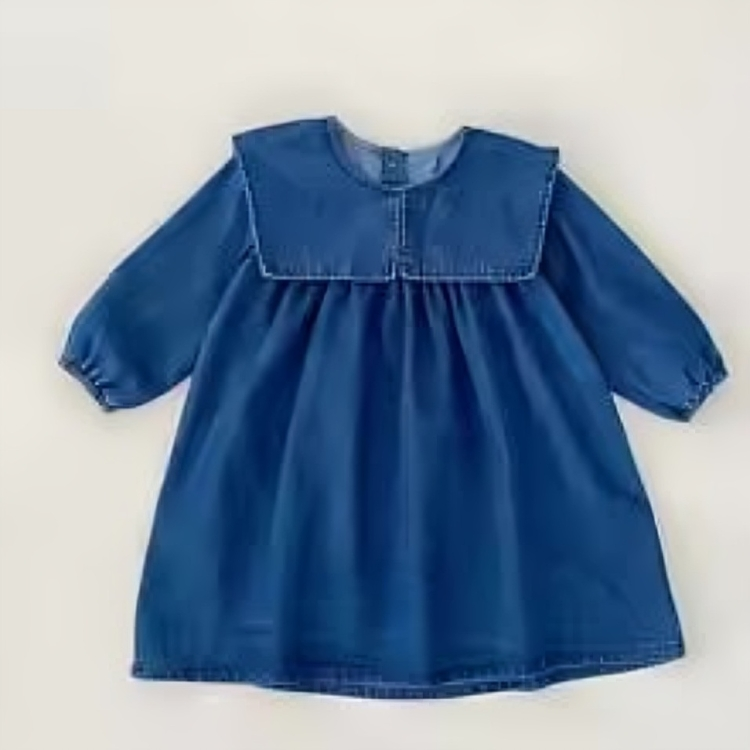 Mini Fashion™ - Bequem&Stylisch - Frühling Strampelkleider Kinder Kleid - Dunkelblaue Jeans / 74 (6-9 Monate) | Pädagogisches Holzspielzeug von Mein Kleines Baby