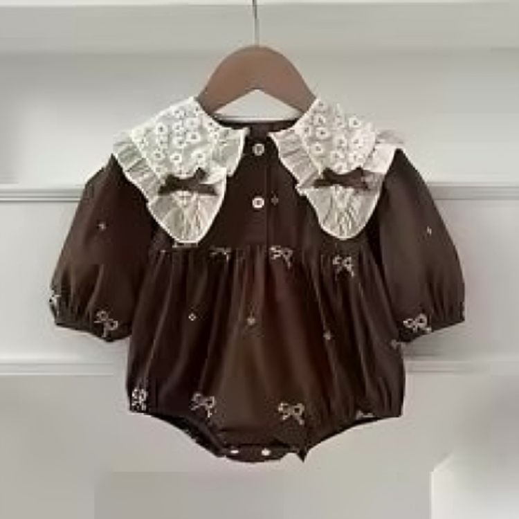 Mini Fashion™ - Bequem&Stylisch - Frühling Strampelkleider Kinder Strampler - Braun / 62 (2-4 Monate) | Pädagogisches Holzspielzeug von Mein Kleines Baby