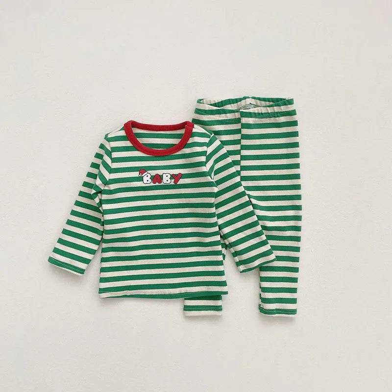 Mini Fashion™ - Bequem und warm - Weihnachtspyjamas Grün / 73 (9-12 Monate) | Pädagogisches Holzspielzeug von Mein Kleines Baby