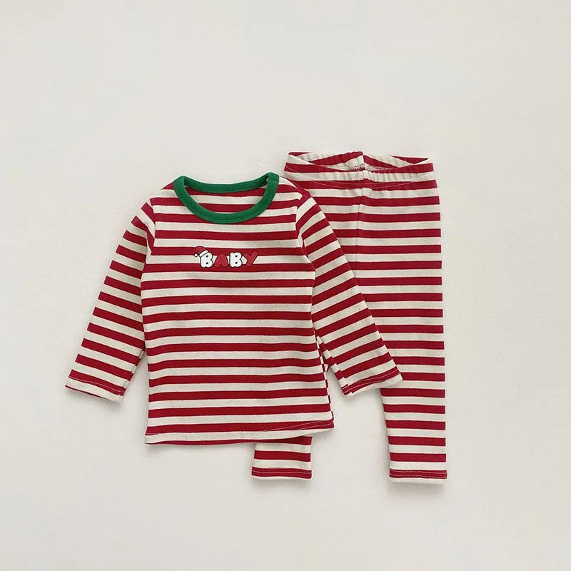 Mini Fashion™ - Bequem und warm - Weihnachtspyjamas Rot / 90 (2 Jahr) | Pädagogisches Holzspielzeug von Mein Kleines Baby