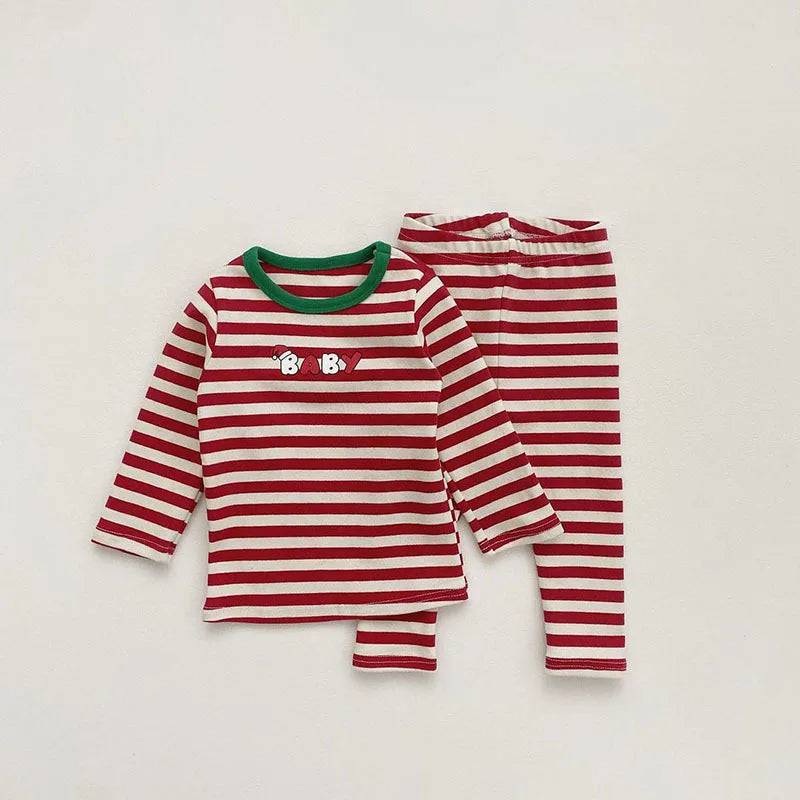 Mini Fashion™ - Bequem und warm - Weihnachtspyjamas Rot / 90 (2 Jahr) | Pädagogisches Holzspielzeug von Mein Kleines Baby