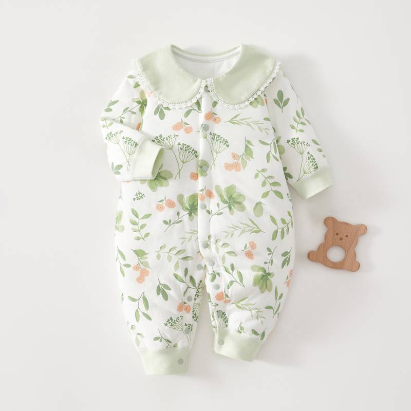 Mini Fashion™ - Comfi&Trendy - Jumpsuit Pyjamas Grüner Garten / 66 (3-6 Monate) | Pädagogisches Holzspielzeug von Mein Kleines Baby