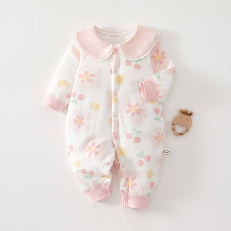 Mini Fashion™ - Comfi&Trendy - Jumpsuit Pyjamas Rosa Pfirsichblüte / 80 (9-12 Monate) | Pädagogisches Holzspielzeug von Mein Kleines Baby