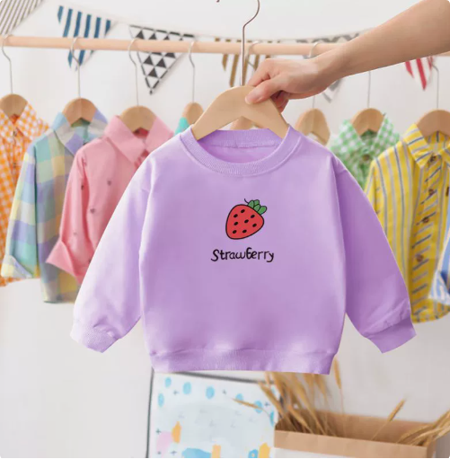Mini Fashion™ - Erdbeer-Pullover Erdbeere - Violett / 130 (6 Jahr) | Pädagogisches Holzspielzeug von Mein Kleines Baby