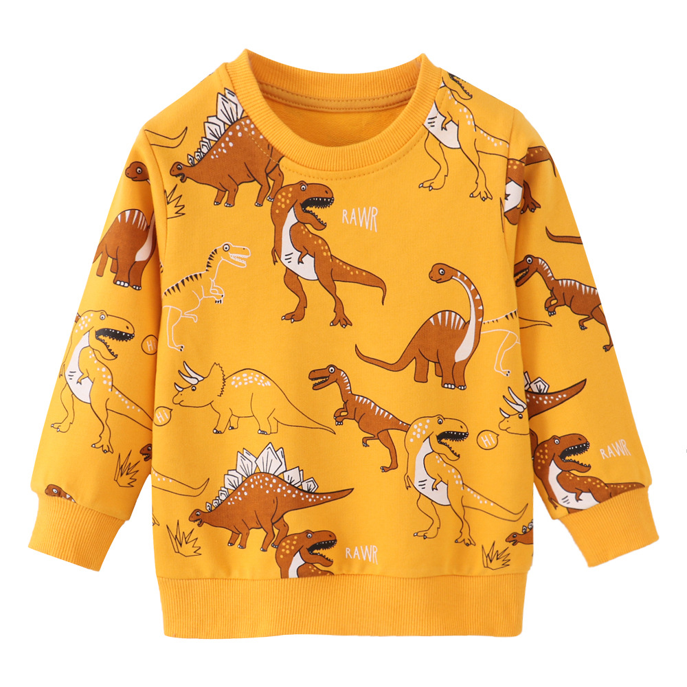 Mini Fashion™ - Erstaunliche Drucke - Pullover Gelb - Dinosaurier / 90 (2 Jahr) | Pädagogisches Holzspielzeug von Mein Kleines Baby