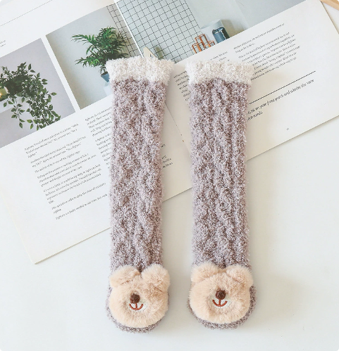 Mini Fashion™ - Extra Warm - Lange Baby-Socken Braunbär / S (0-12 Monate) | Pädagogisches Holzspielzeug von Mein Kleines Baby