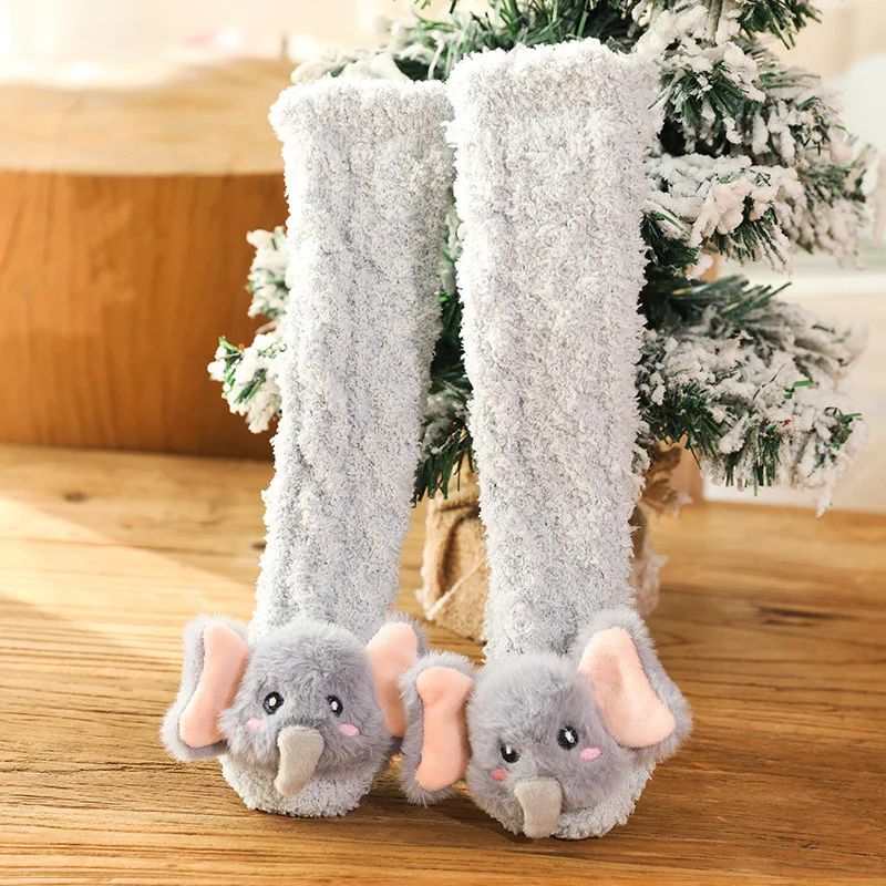 Mini Fashion™ - Extra Warm - Lange Baby-Socken Elefant / M (1-3 Jahre) | Pädagogisches Holzspielzeug von Mein Kleines Baby
